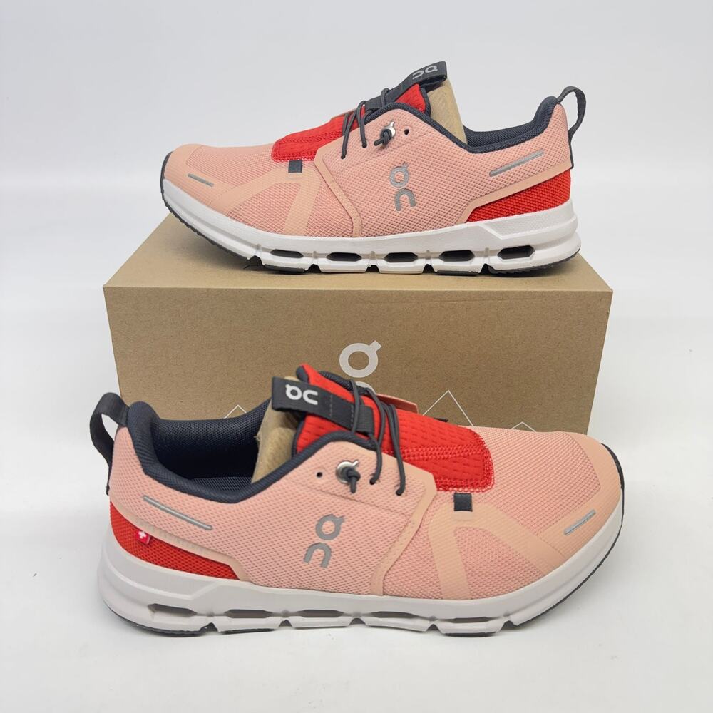 On Cloud Sky Youth Sneakers Rose/Red Size 6 US New